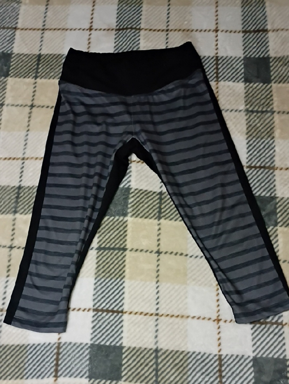 Black And Gray Striped Activeware